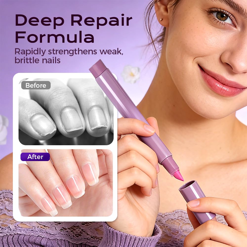 Cuticle Treatment Pen - 3-in-1 Nail Care Remover & Pusher with Ceramic Tip | Purple