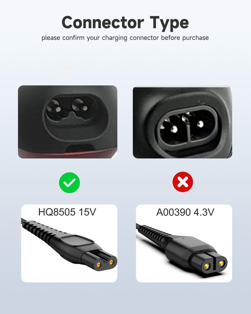 15V Charger Cord Fit for Philips Norelco HQ8505 9000 7000 5000 3000 Series mg5750 mg7790 Electric Shaver Razor Adapter Power Supply Cord
