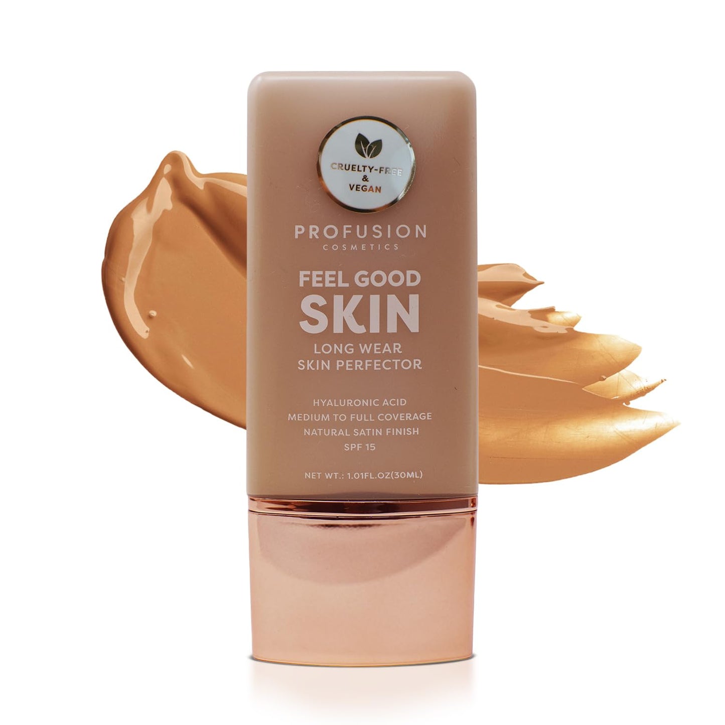 Profusion Cosmetics Lightweight Liquid Foundation - Flawless Radiance, Breathable Vegan Makeup for Uneven Skin Tone | Deep 1