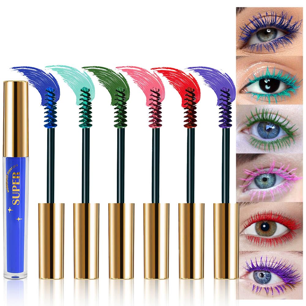 Colorful Mascara Set - Voluminous Lengthening & Curling Formula | Pink, Purple, Blue, Green, Red, Teal