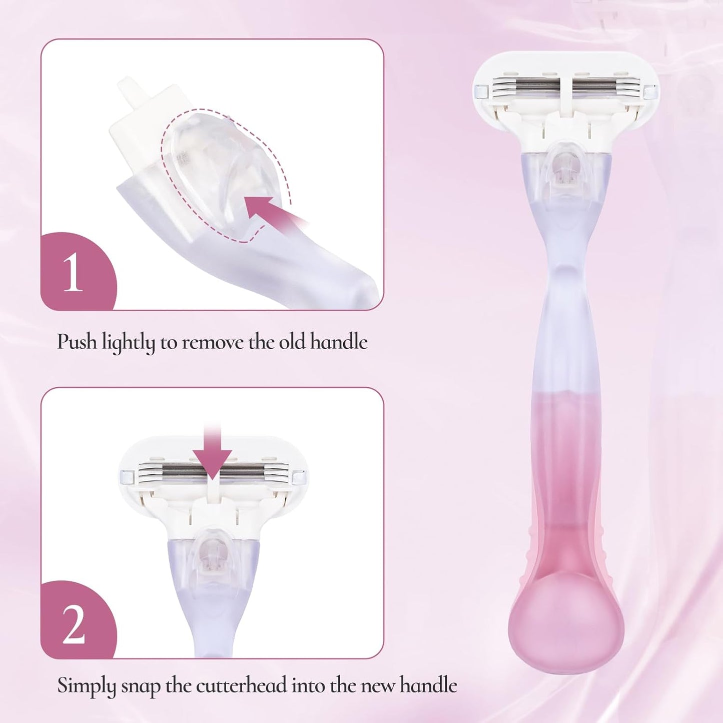 Gillette Venus Replacement Handle - Ergonomic Non-Slip Razor Handle for Women | Pink