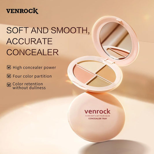 Venrock 4 Colors Concealer Palette Full Coverage, Color Corrector Concealer Palettes for Dark Circles Mature Skin Waterproof Face Under Eye Brightener Foundation Color Corrector Contour Palette Makeup