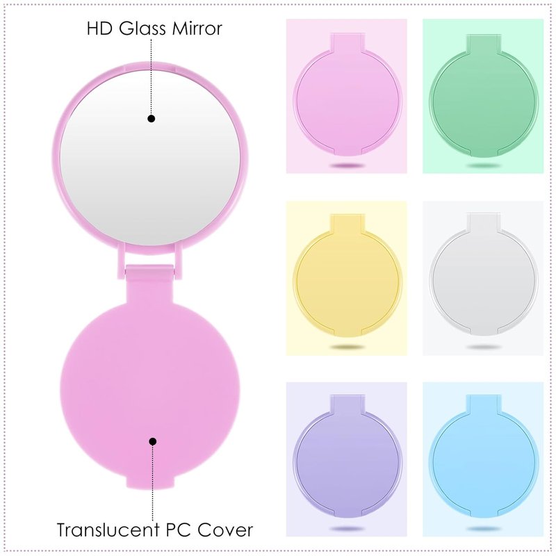 Mini Folding Pocket Mirrors - Compact Travel Makeup Mirrors for Purse | 80 Pcs in Macaron Colors
