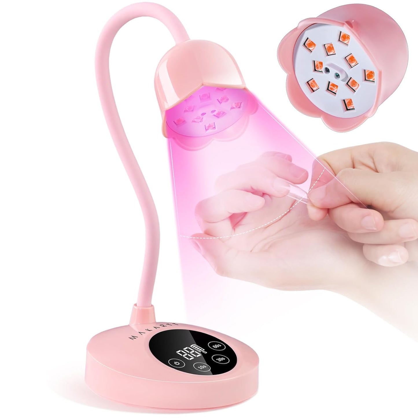 UV LED Nail Lamp - Cordless Gooseneck Light for Gel Nails | Fast Curing with Auto Sensor & 39mW/cm² (Glazed Purple)