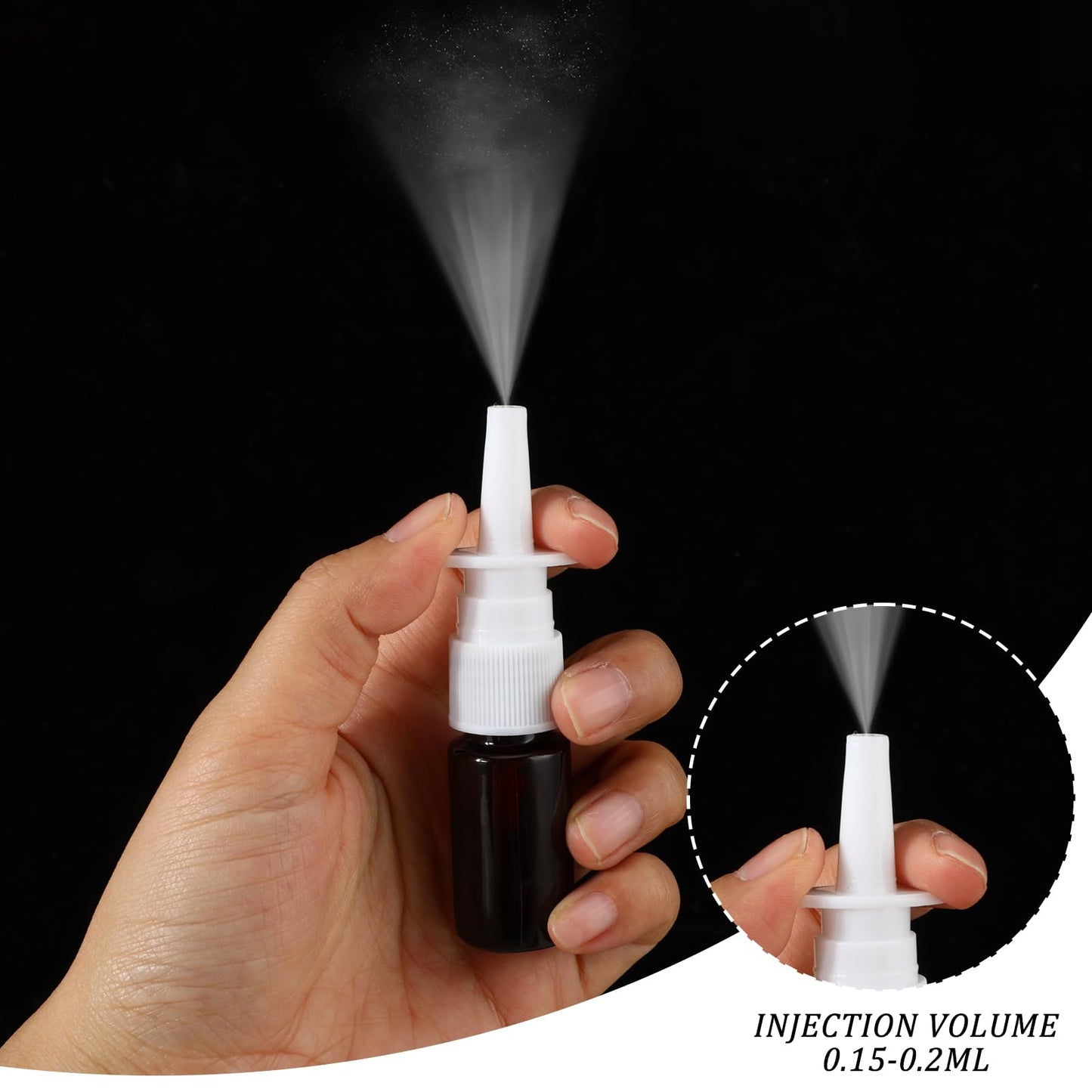 Josojoou 10ML Nasal Spray Bottle 10 Pcs Fine Mist Sprayers Bottles Refillable Atomiser Empty Nose Spray Bottle for Perfume Essential Oils Wound Disinfectant(Brown)