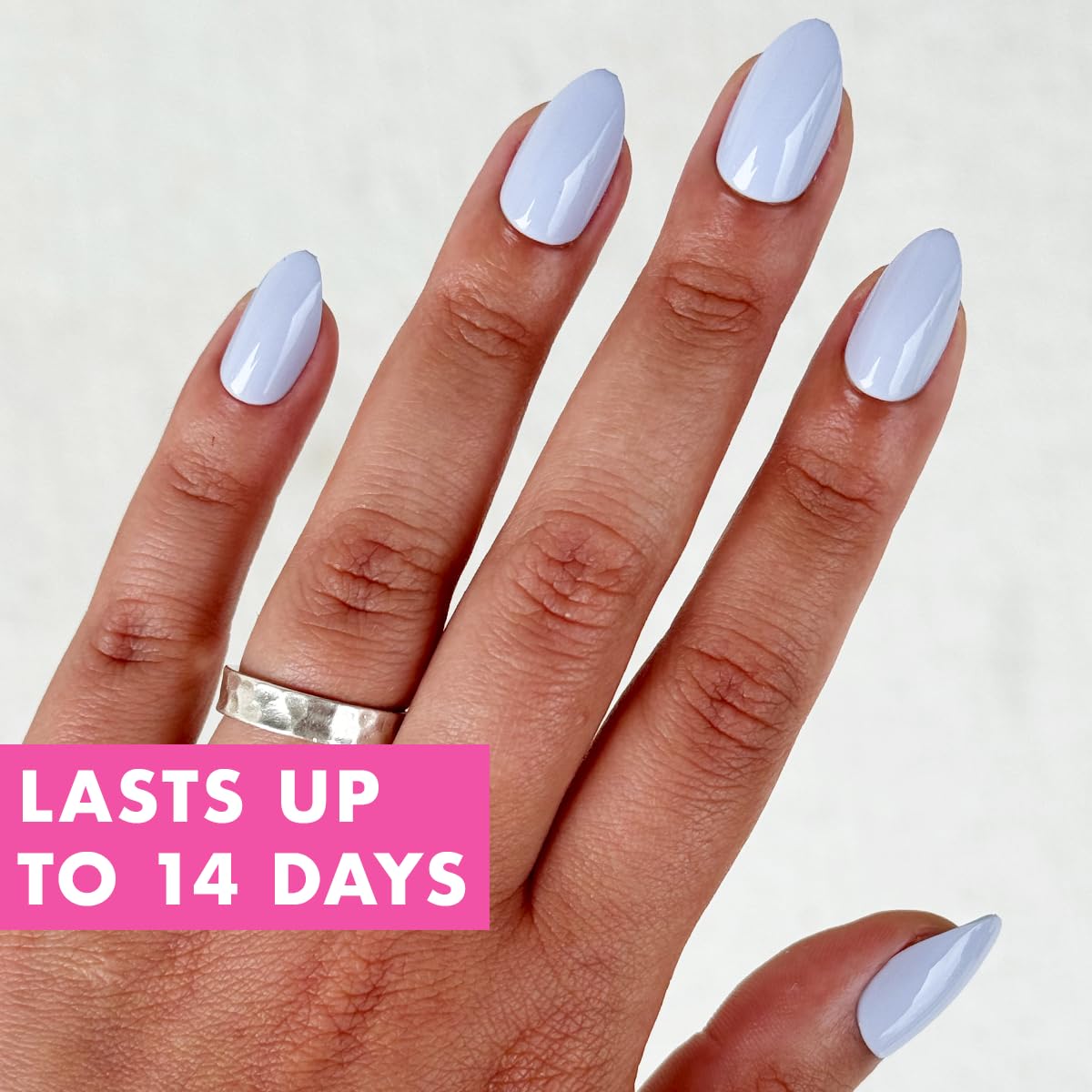 Instant Mani Summer Press-On Nails - Non-Toxic, Long-Lasting | 42 Fake Nails in 21 Sizes | Medium Almond Shape
