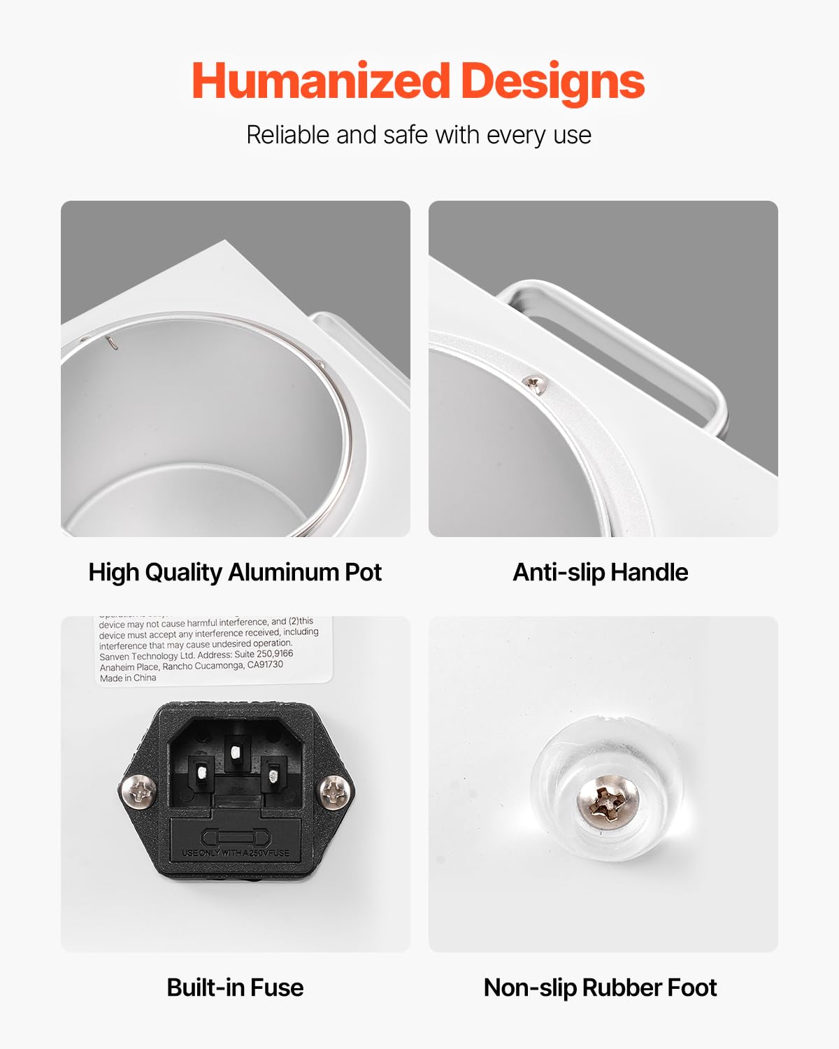 VEVOR Single Pot Wax Warmer, 3000ML 300W Professional Wax Warmer for Hair Removal, 32 ℉ - 212℉ Adjustable Electric Waxing Heater with 100PCS Waxing Sticks for Home Use, Beauty Salon, Spa