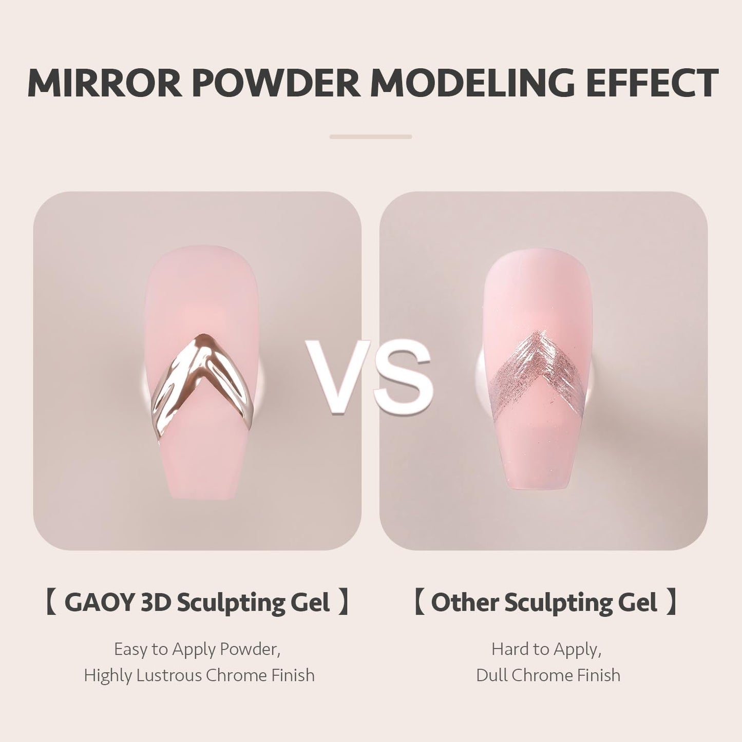 3D Sculpting Gel for Nail Art - Semi-Solid Modeling Gel for Chrome Powder & Rhinestones | No Wipe