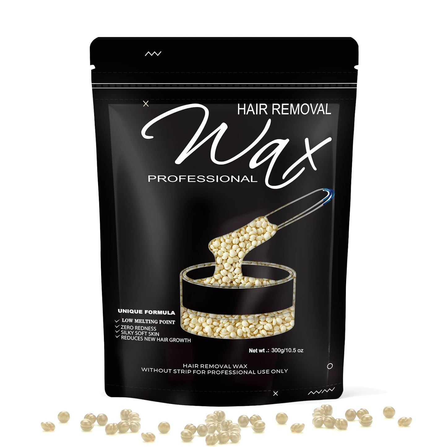 FEAMIRIA 300g Wax Beads - Hard Wax Beads for Brazilian Bikini & Coarse/Stubborn Hair, Wax Beads for Hair Removal At-Home Waxing,Hard Wax Works on Face, Body, Legs (Unscented)
