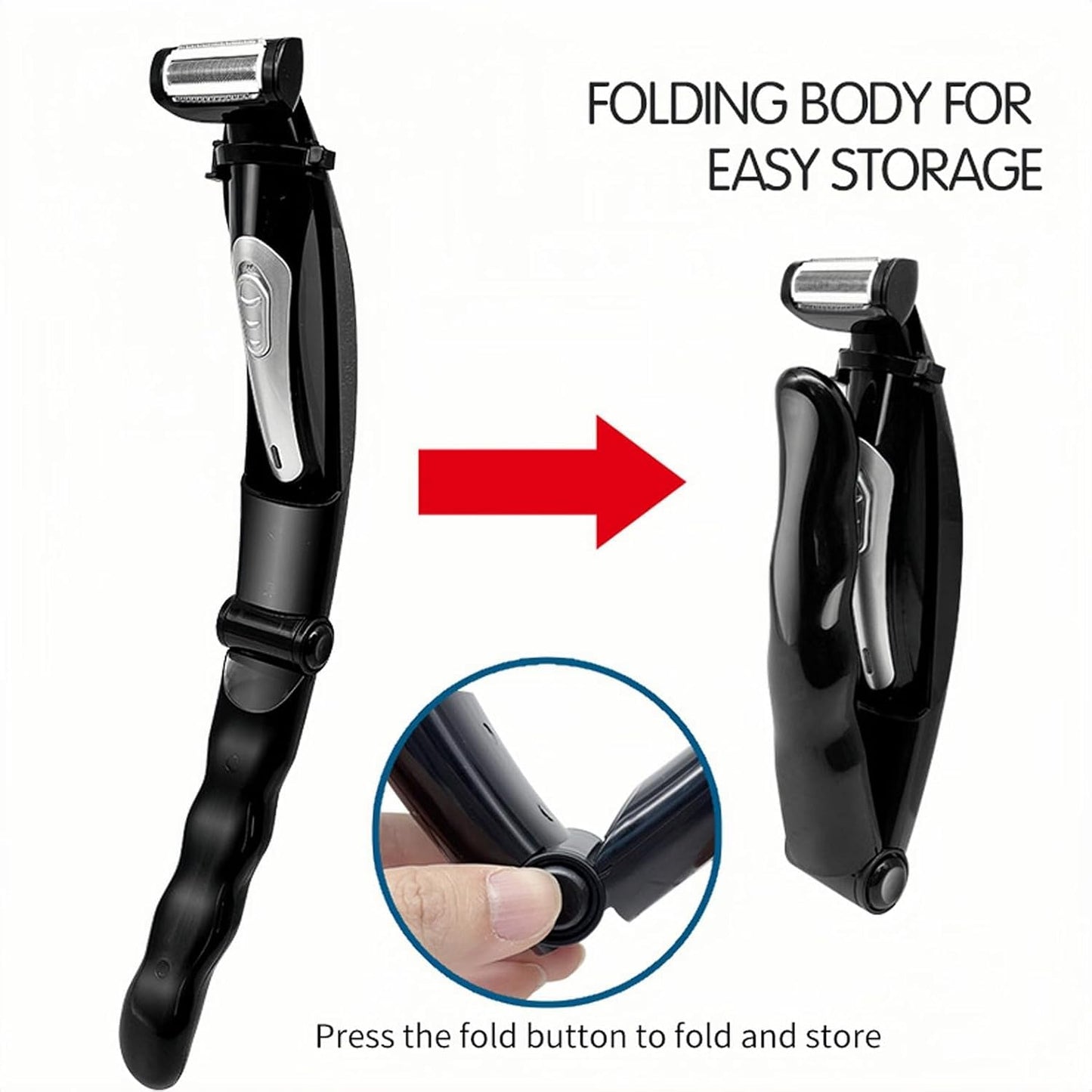 Multi Fuctional Chest Back Shavers for Men, Wet Dry Use Back Extreme Reach Removable Handle Shavers