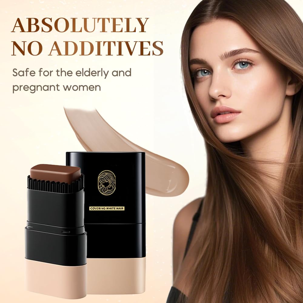 Hair Color Stick - Long Lasting 2-In-1 Hair Dye & Comb for Gray Coverage | Portable Black Hair Dye for Men & Women