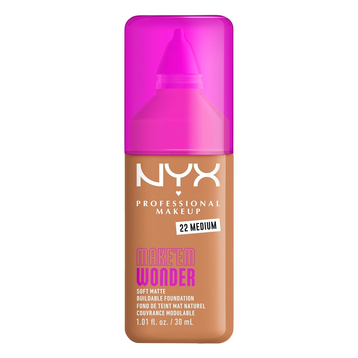 NYX Professional Makeup Liquid Foundation - 24HR Soft Matte Finish, Buildable Full Coverage | 12 Natural
