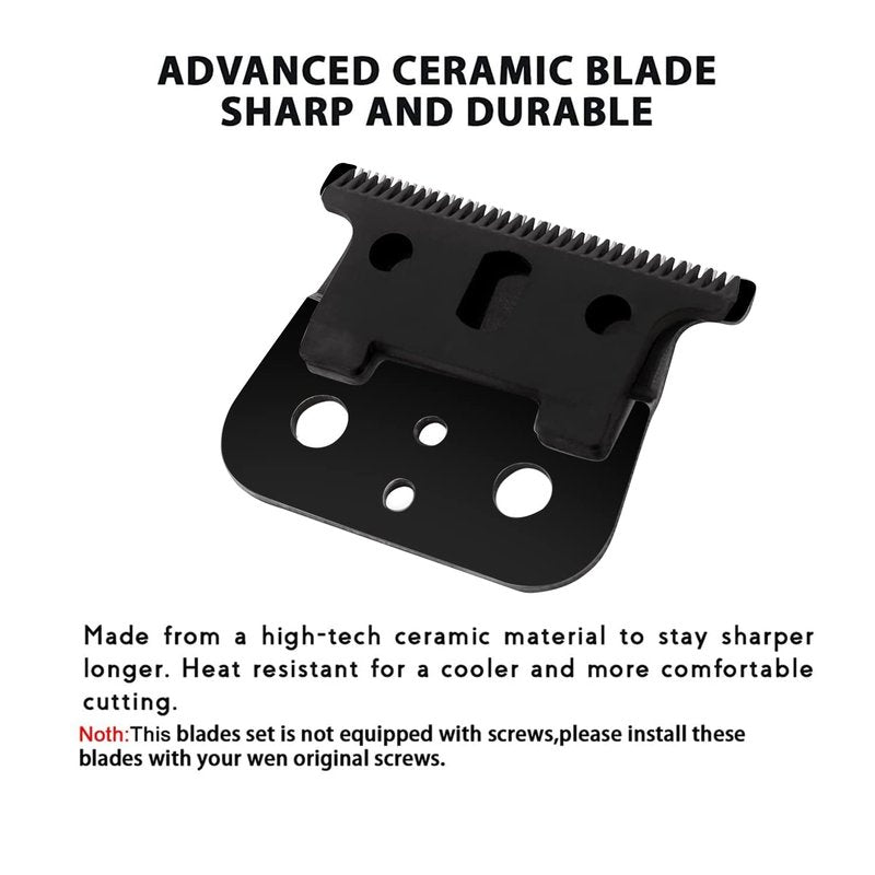 2 Pcs Replacement Blades Compatible with Andis #04710 and Andis #04521 hair Trimmer Compatible with Andis T Outliner & GTX Trimmer(Black)