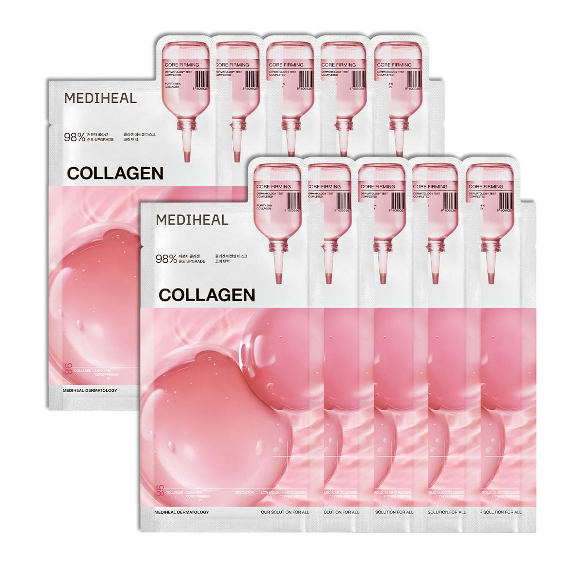 Mediheal Essential Face Mask - 90% Ceramide & Panthenol for Intense Hydration | 10-Piece Vegan Korean Sheet Mask