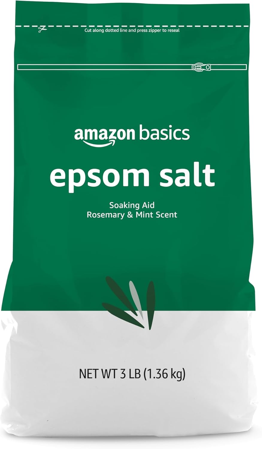 Epsom Salt Soak - Unscented Magnesium Sulfate for Muscle Relief | 3 lb Resealable Bag