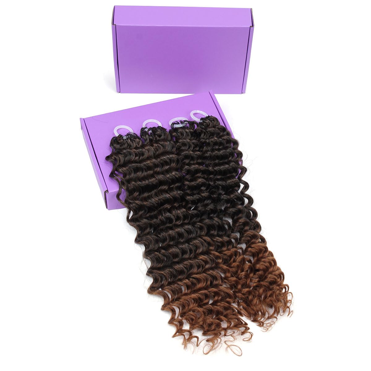 Miracle Knots Crochet Hair - 18 Inch Deep Wave Feather Bundles | Pre-Separated Curly Hair for Women (Natural Black)