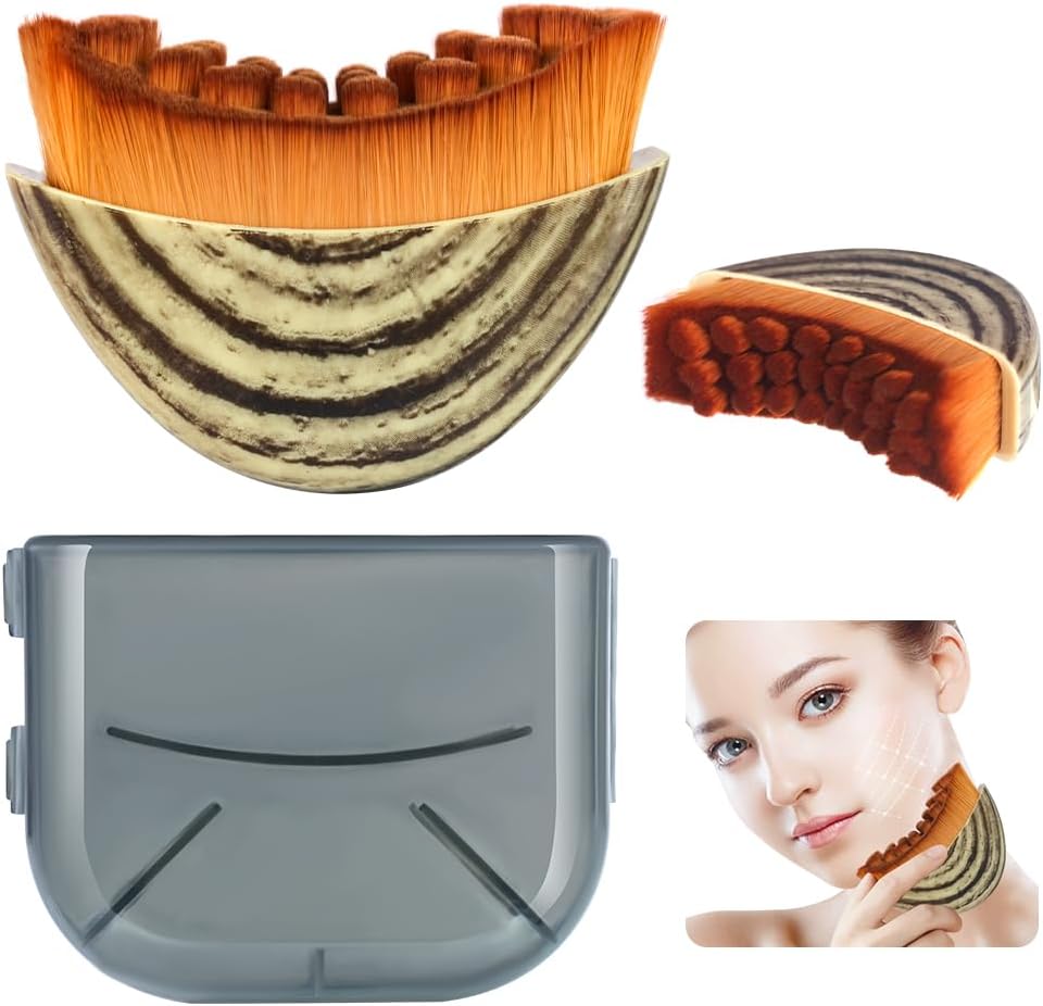 Lymphatic Contour Face Brush - Gua Sha Tool for Facial Contouring & Puffiness Reduction | Ideal for Jawline Sculpting