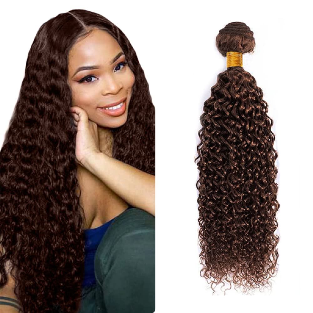 Brown Bundles Color 4 Kinky Curly Bundles 20 inch Light Brown Human Hair Bundle #4 Wet and Wavy Bundle
