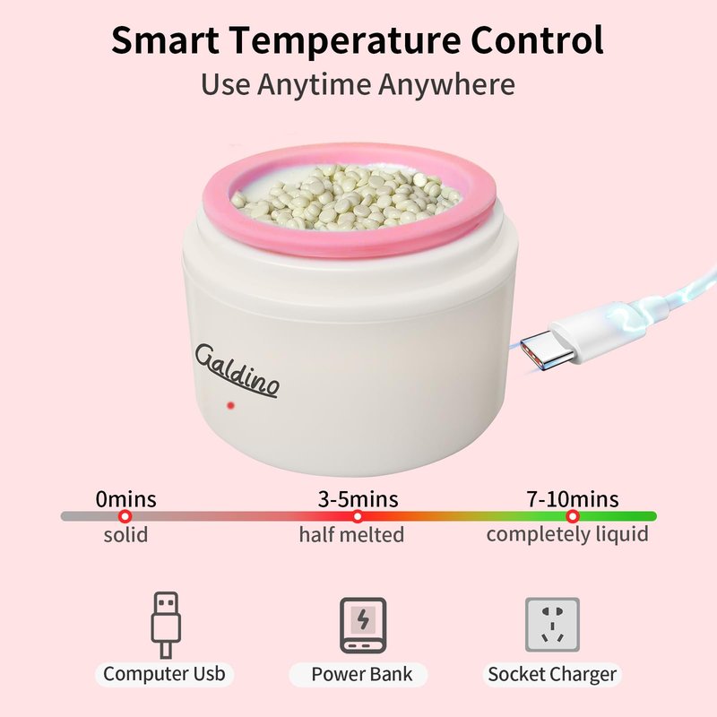 Galdino Nose Wax Kit Men & Women, Nose Hair Wax Kit With 30 Sticks, Painless Nasal & Ear Hair Removal, Usb Fast Heat Wax Pot Machine, Smart Constant Temp (White)