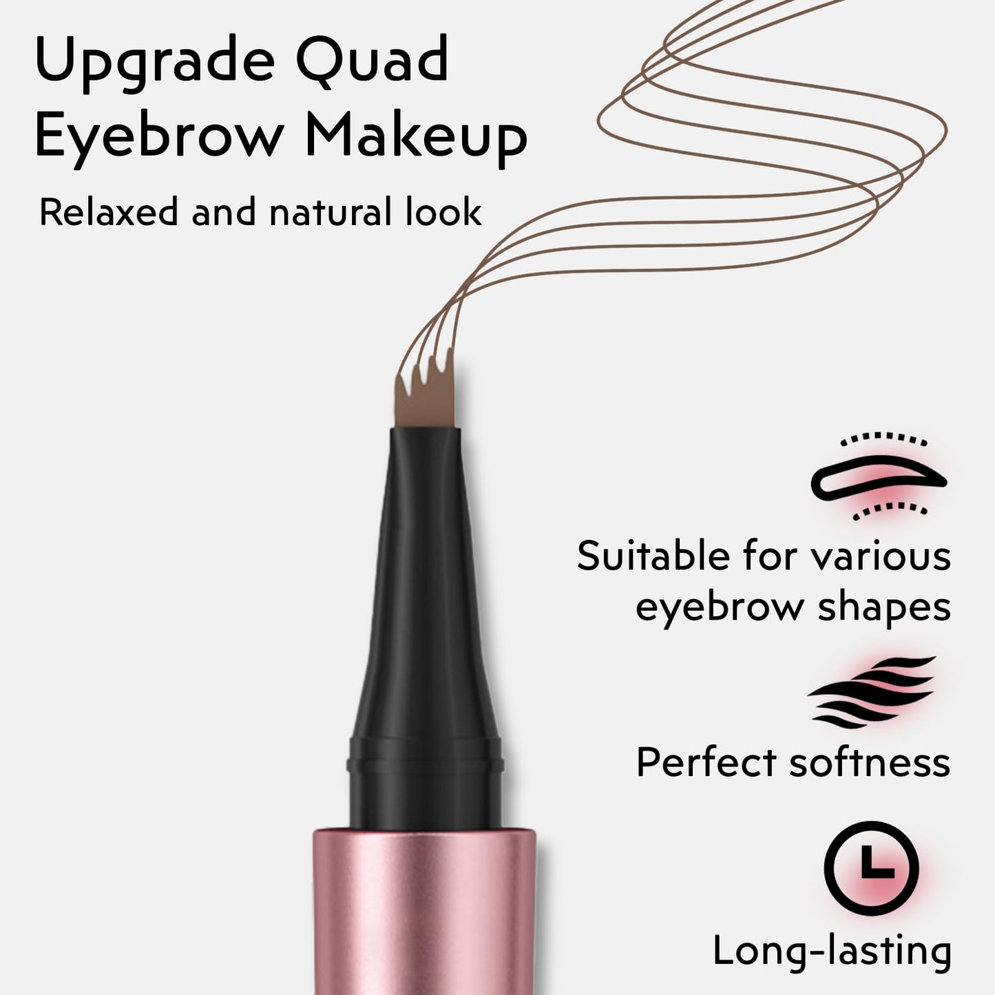 2Pcs Microblading Eyebrow Pen, Long-Lasting Waterproof Eyebrow Pencil with 4-Fork-Tip for 3D Realistic Brow, Easily Create Natural Hair-Like Brow Last All-Day, Eye Brow Pencils for Women -Light Brown