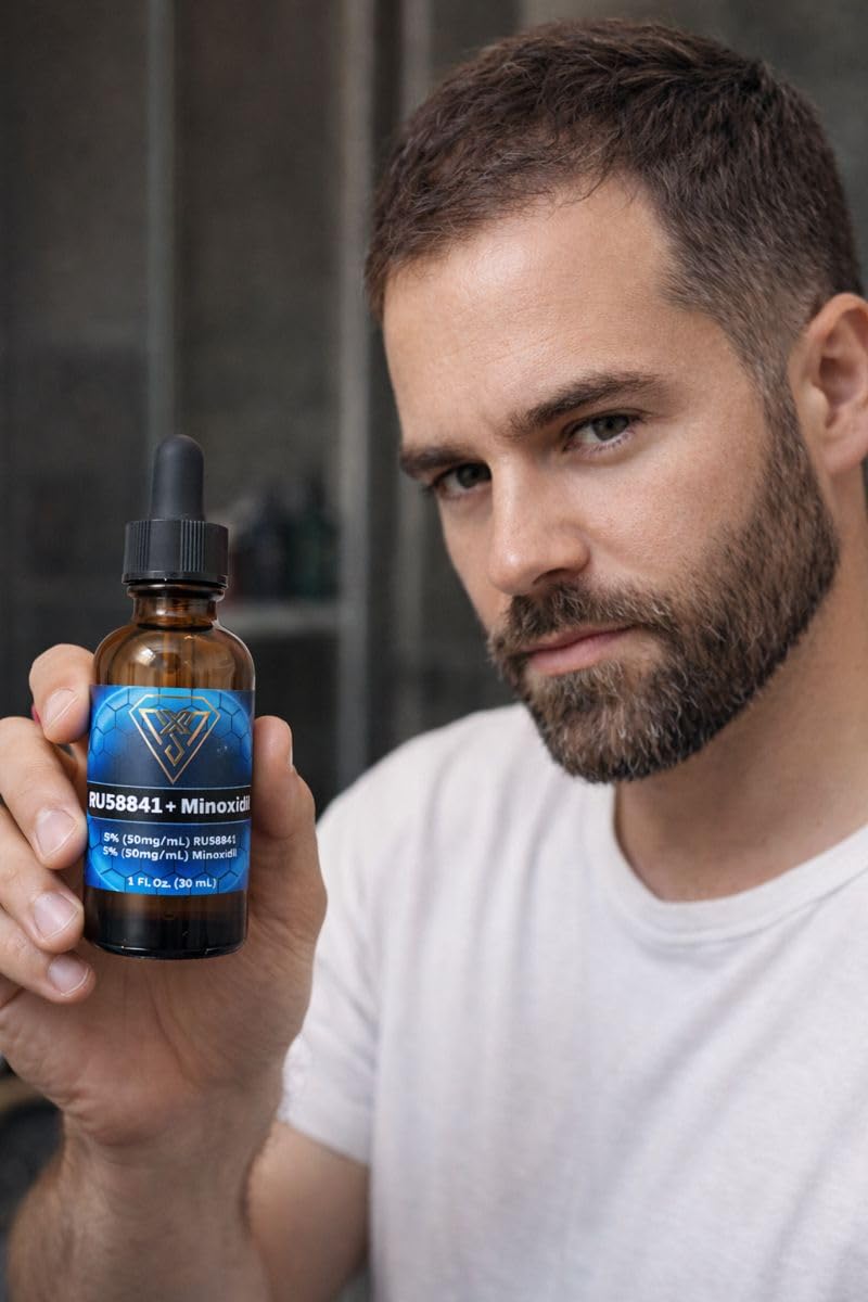 RU58841 Hair Regrowth Treatment with Minoxidil - Extra Potent Formula for Thicker Hair