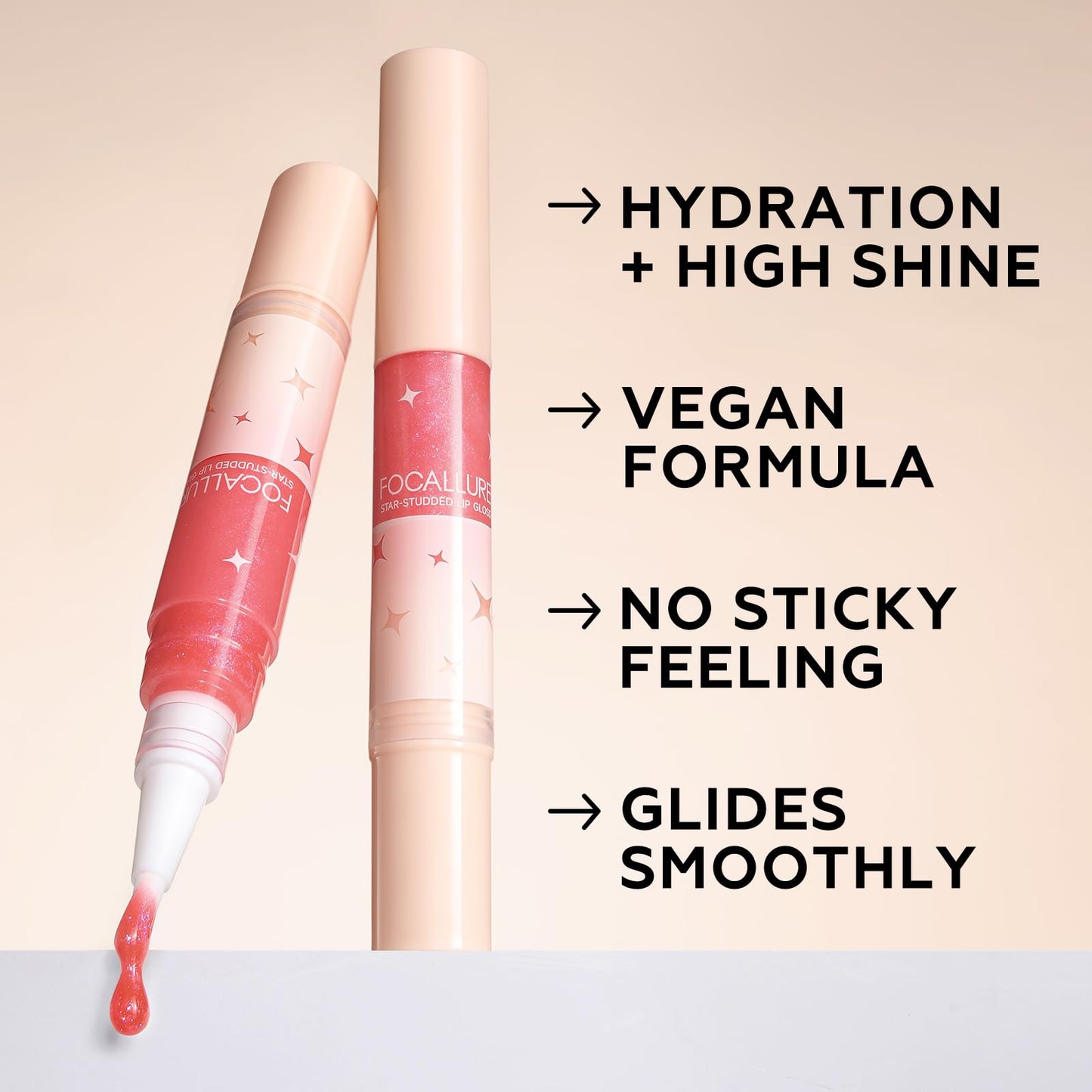 FOCALLURE Glitter Lip Gloss,High Shine Shimmer Lipstick,Long Lasting Plumping Lipgloss,Hydrating,Moisturizing,Non-Sticky and Lightweight Formula for Lip Color