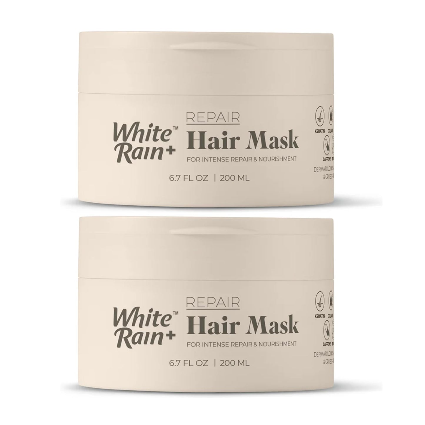 White Rain+ Repair Hair Mask for Damaged Hair, 6.7 fl oz, Pack of 2