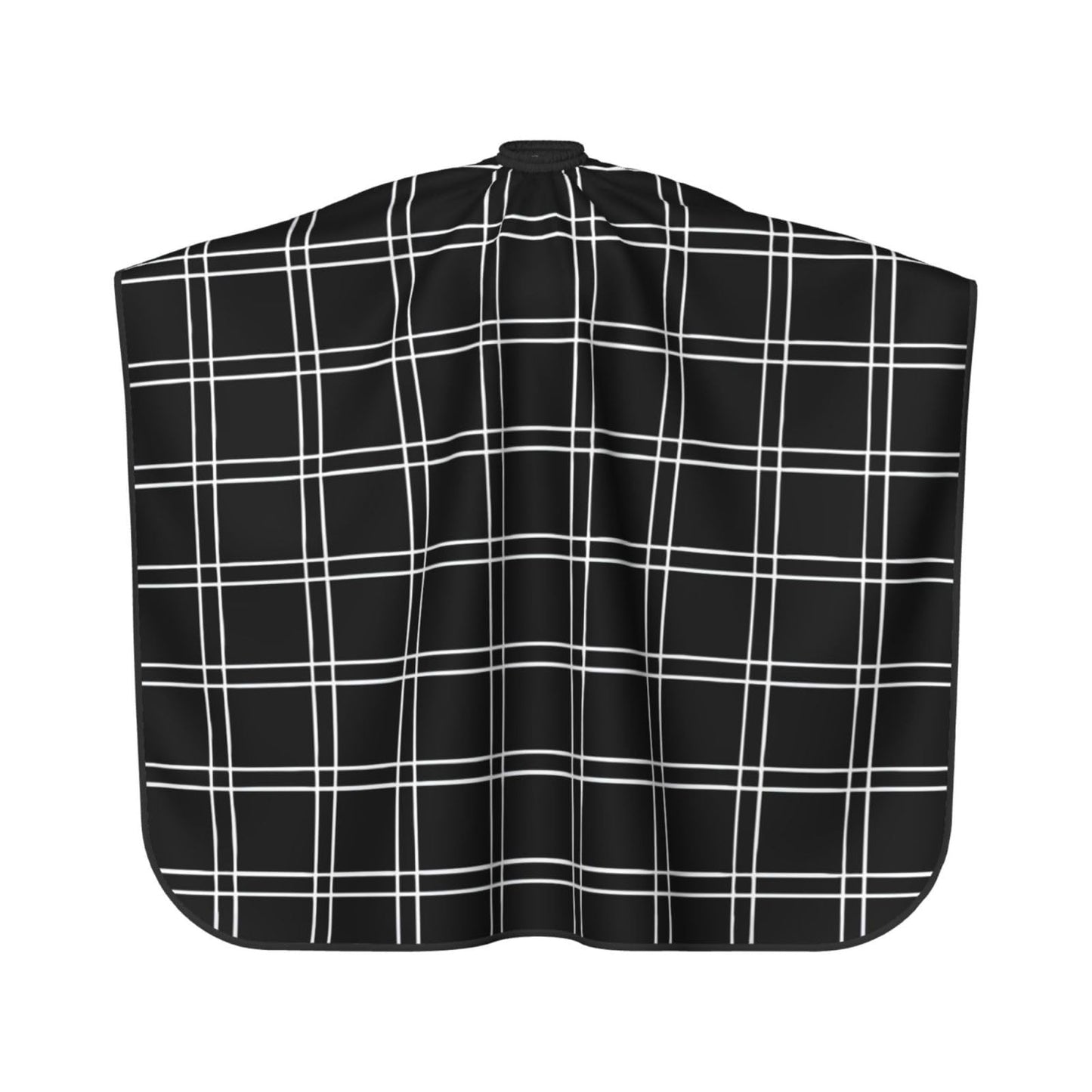 Black Tartan with White Lines Adult Professional Hair Cutting Cape Adjustable Snap Large Size 55x66 in