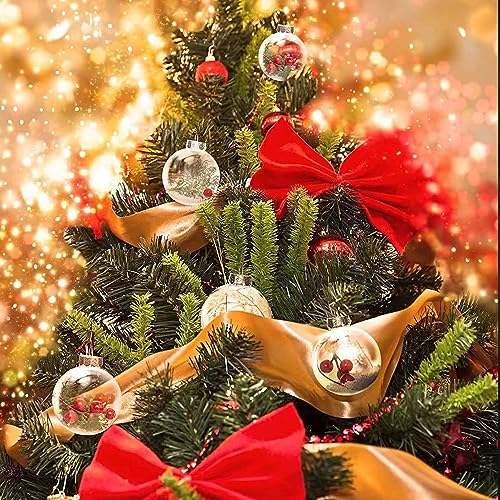 10 Pack Clear Plastic Refillable Christmas Ornaments - 3.15 Inch DIY Decoration Balls
