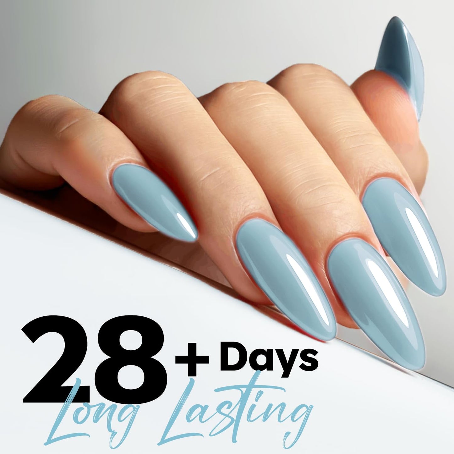 modelones Baby Blue Gel Nail Polish Ligh Sky Blue Pastel Nail Poish Soak Off Pastel U V DIY Gel Nail Manicure 15 ML