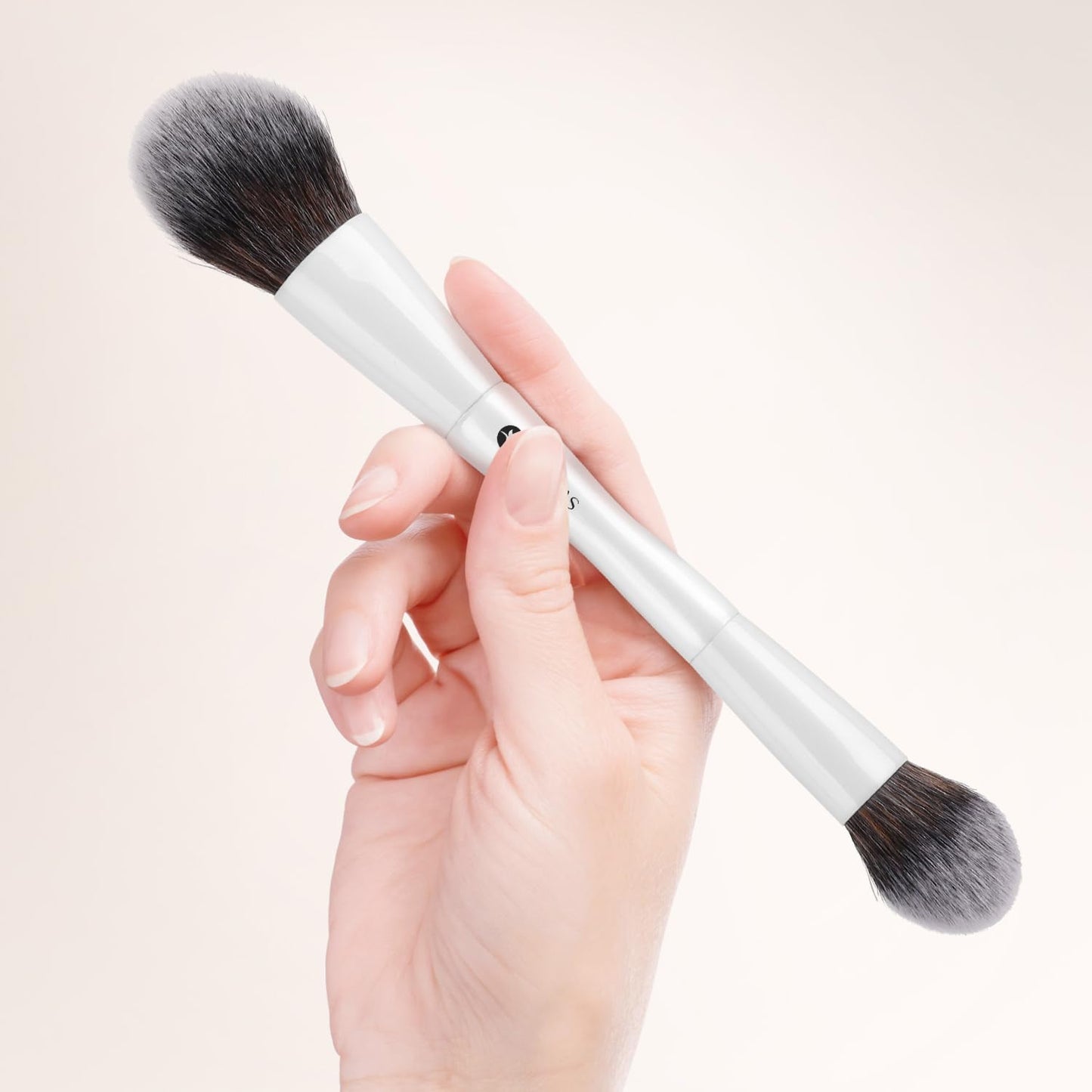 3-Piece Foundation Makeup Brush Set - Double-Ended Kabuki & Contour Brushes for Liquid, Cream, Powder | Versatile Face Makeup Tools