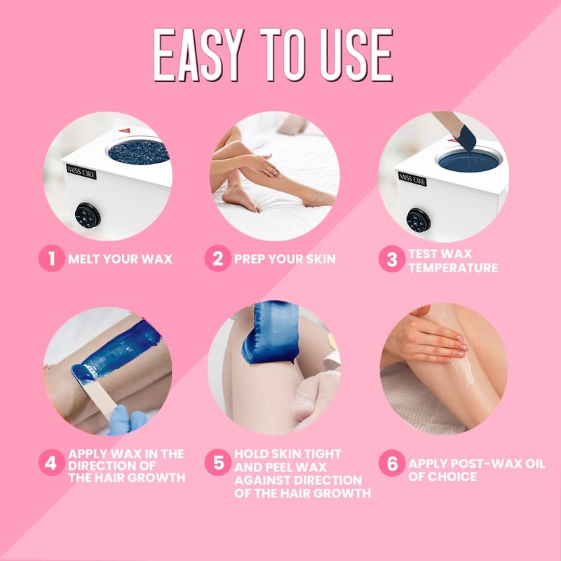 Miss Cire Blue Hard Wax Beads - Painless Hair Removal Peel-Off Wax - No Strips Needed - Low melting Point - Gel Like Consistency - For Face and Body - You Blue My Mind - For Sensitive Skin - 8oz