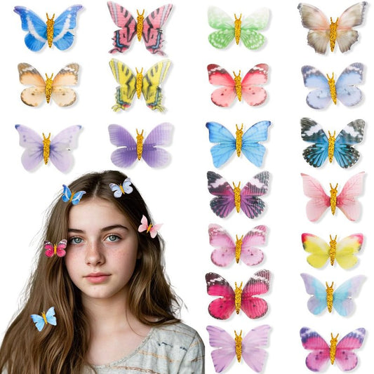 Butterfly Hair Clips for Women, TODDER 20Pcs Small Glitter Colorful Butterfly Clips for Women and Girls Y2k Fairy Hair Accessories for Themed Party, Prom, Birthday and Wedding