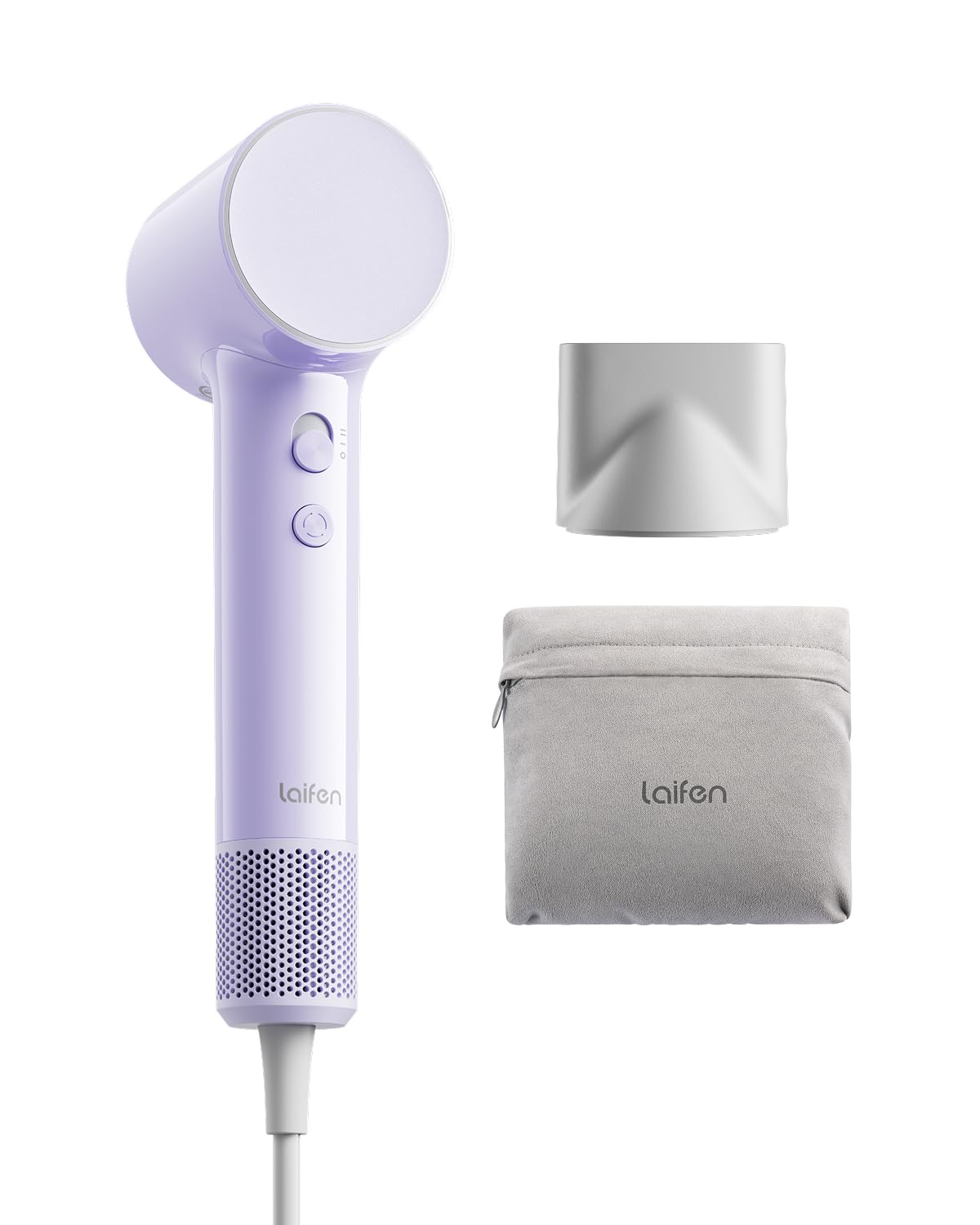 Laifen Air Hair Dryer, Lightweight and Palm-Sized Compact, 15× High-Speed Drying with 110, 000 RPM Powerful Motor, Smart Temperature Control, 200 Million Negative Ions, 5 Modes & 2 Airspeeds, Purple