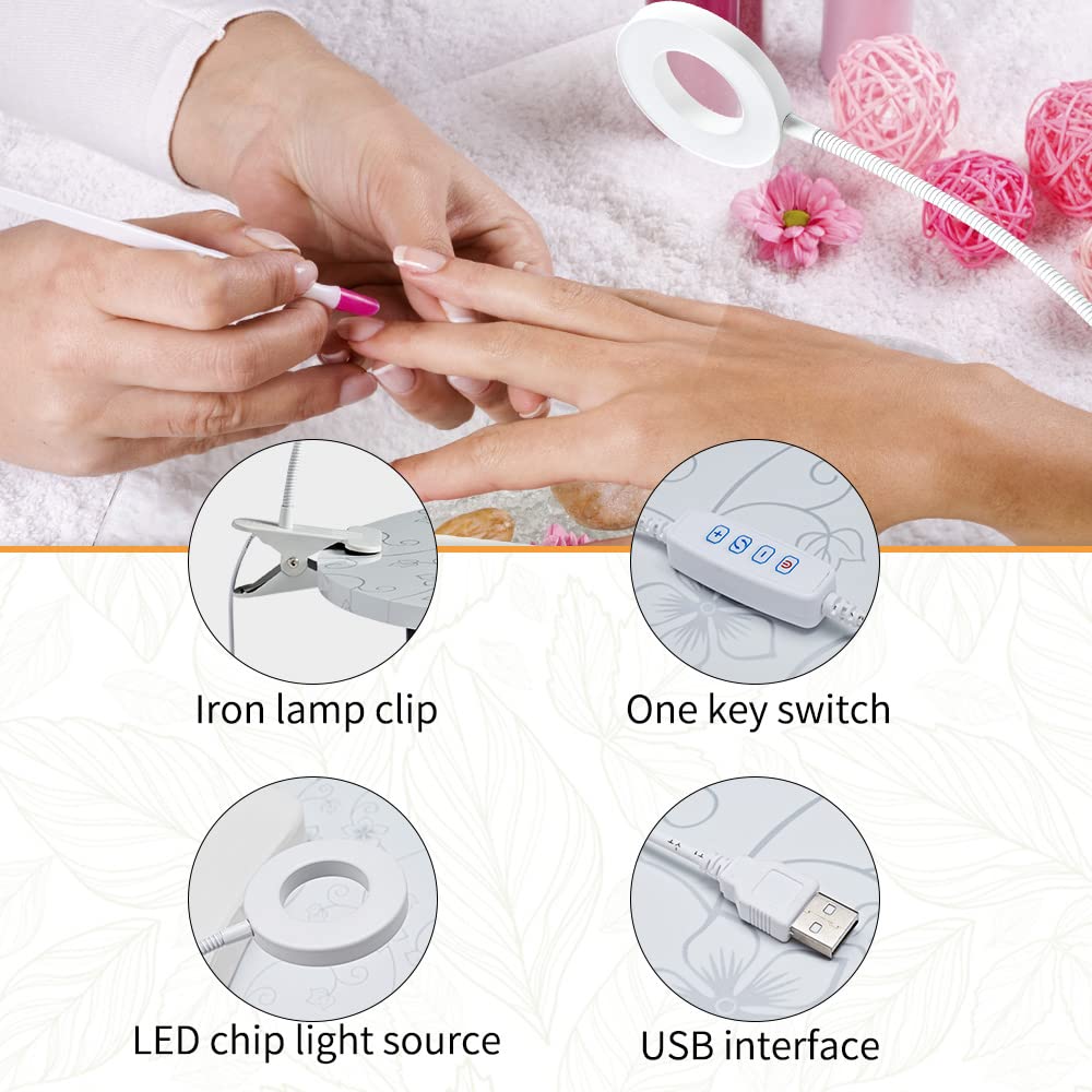 LOVEVLOGY Portable Manicure Table，Nail Desk 4 Lockable with Wheels,Manicure Desk for Nail Tech with LED Light & Dust Collector
