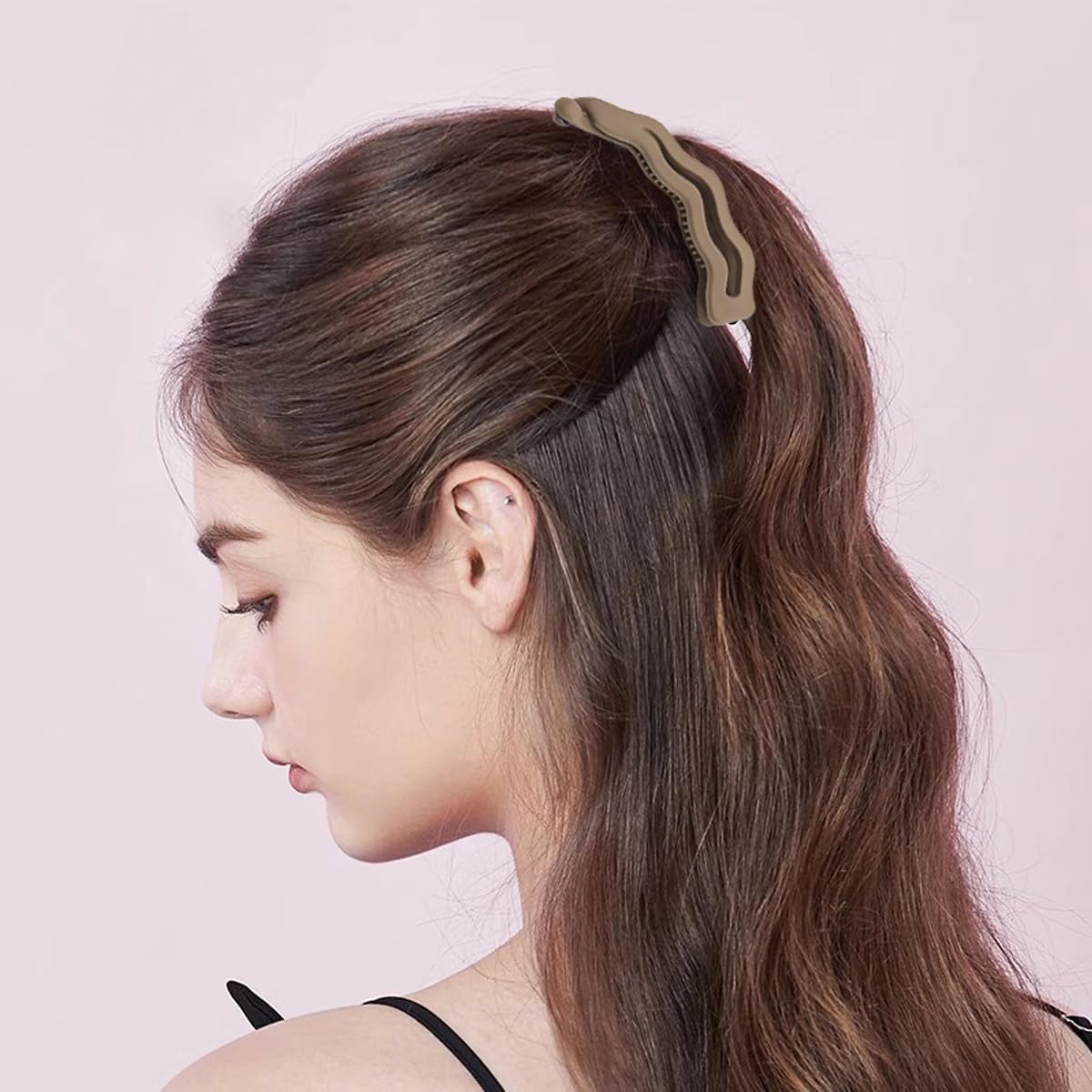 8 Pcs Bow Banana Clips Flower Banana Hair Clip Wavy Shape Large Claw Clips Matte Strong Hold Ponytail Holder Barrettes Styling Accessories for Women Girls Thick Thin Hair