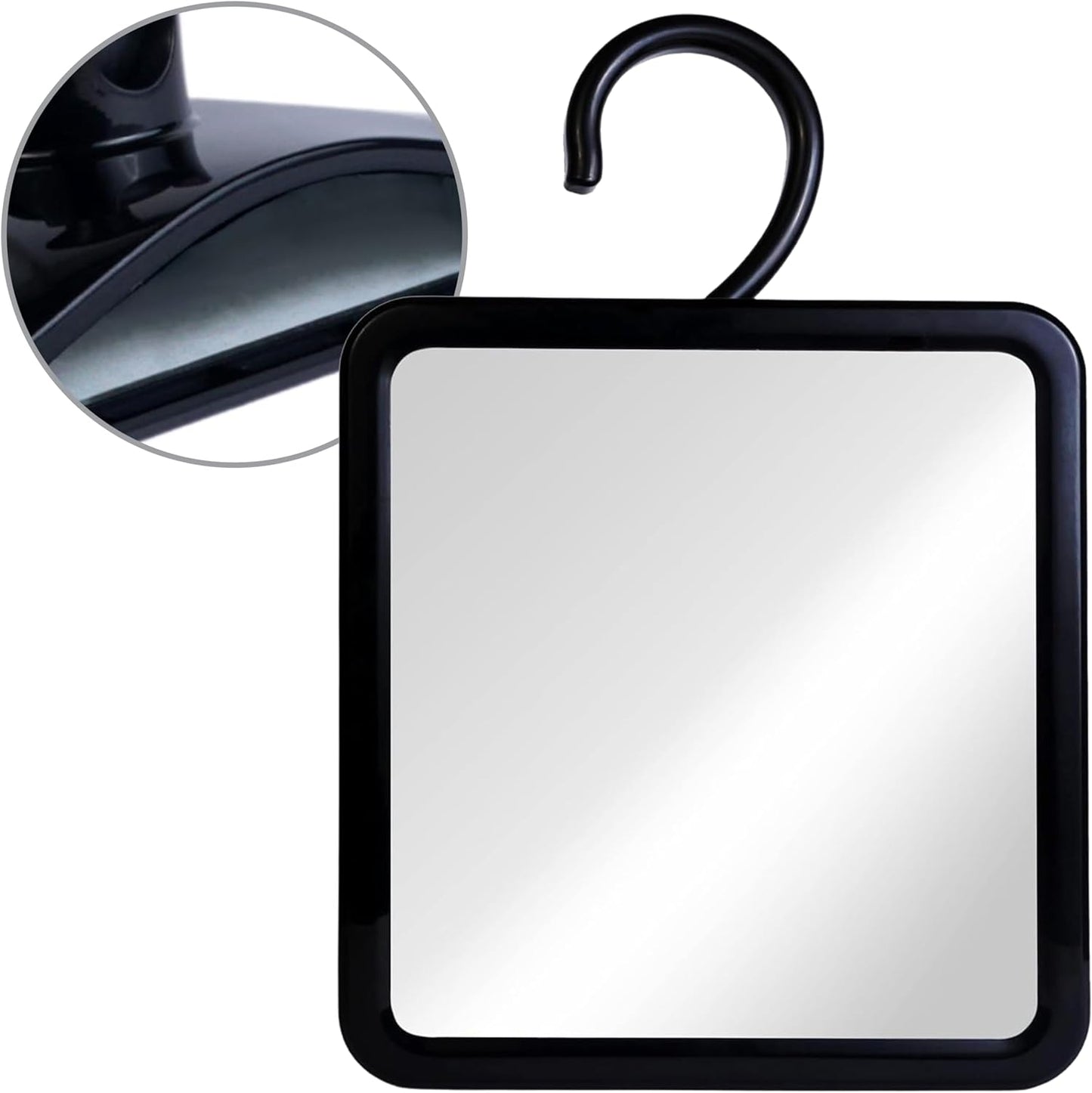 Fogless Shower Mirror for Shaving - Upgraded Suction, Dual Anti-Fog Design, Shatterproof Surface | 8" x 7" Chrome