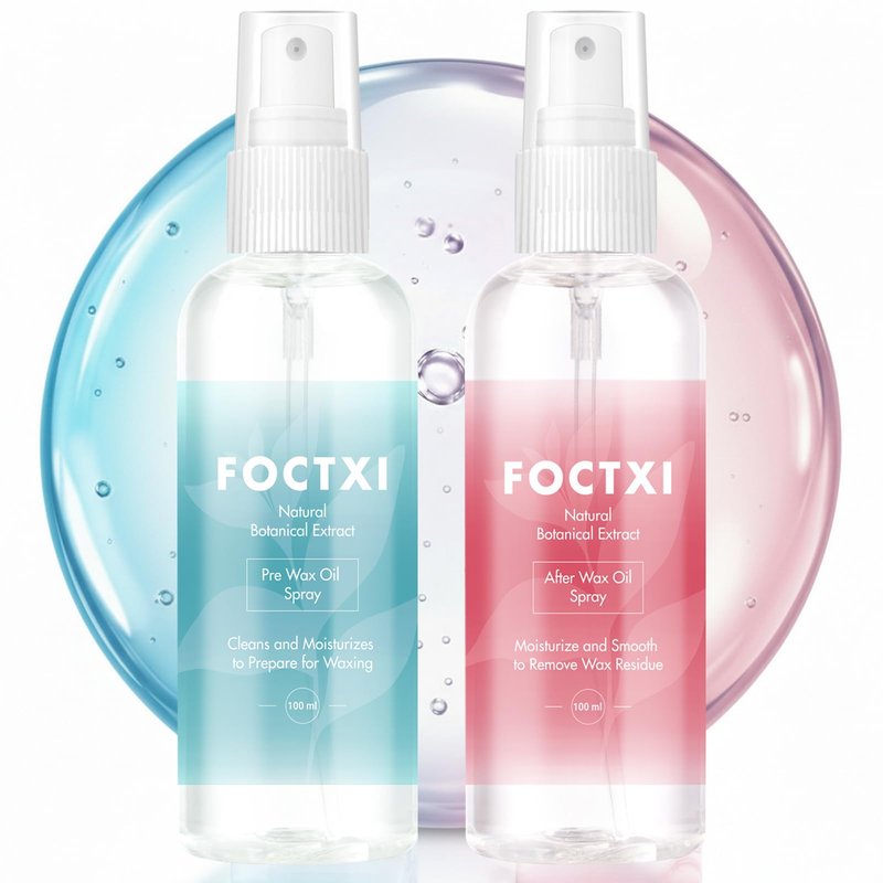 FOCTXI Pre Wax Cleanser and After Wax Care, Pre Cleanser-Spray and Treatment, After Oil-Reduces Redness, Removes Residue, Before And After Waxing Skin Care Kit, 3.5oz