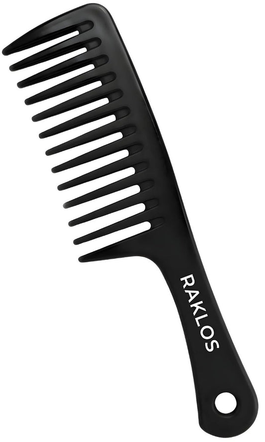 Large Wide Tooth Comb - Hair Detangler for Curly Wet & Dry Hair | Black Shower Comb