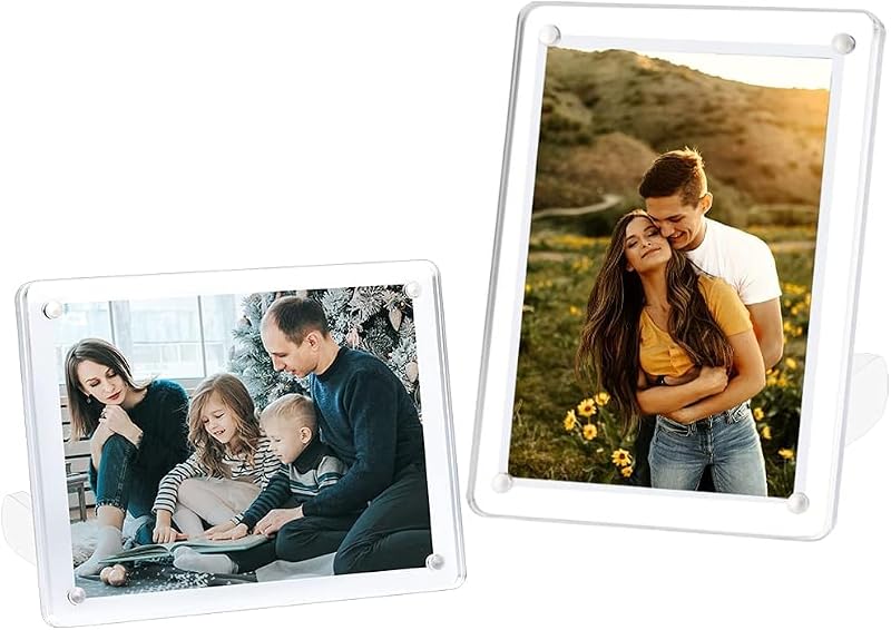 ECOSEAO Minimalist Acrylic Photo Frame 6x8 - Horizontal & Vertical Display