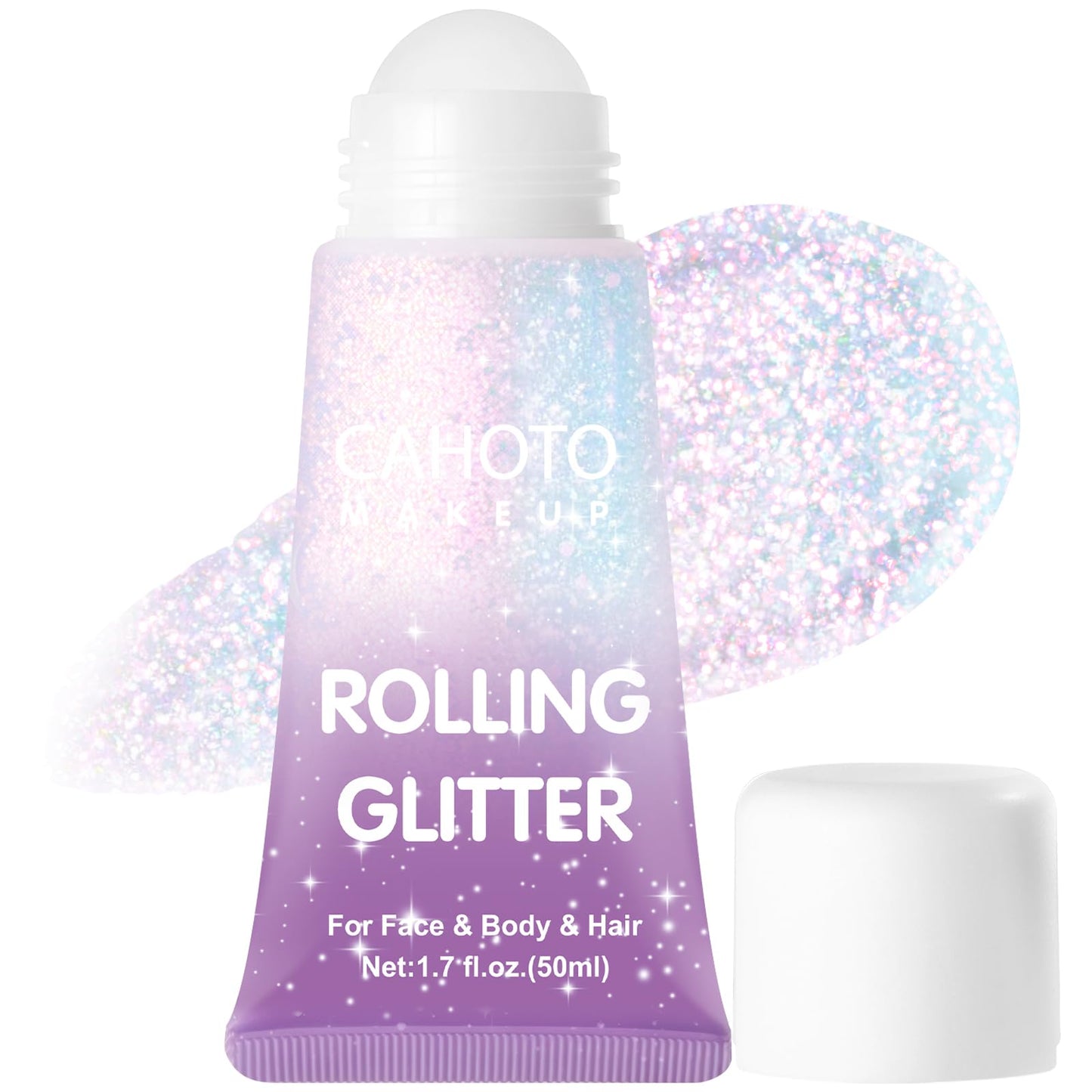 CAHOTO Aurora Rolling Glitter, Shimmer Gel for Face Body & Hair