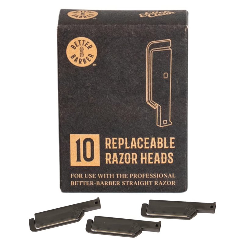 10 Better Barber Homie Edition Razor Blades - Men's Safety Blades for Shaving Beard and Hair - Professional Disposable Straight Edge Razors (10 Units)
