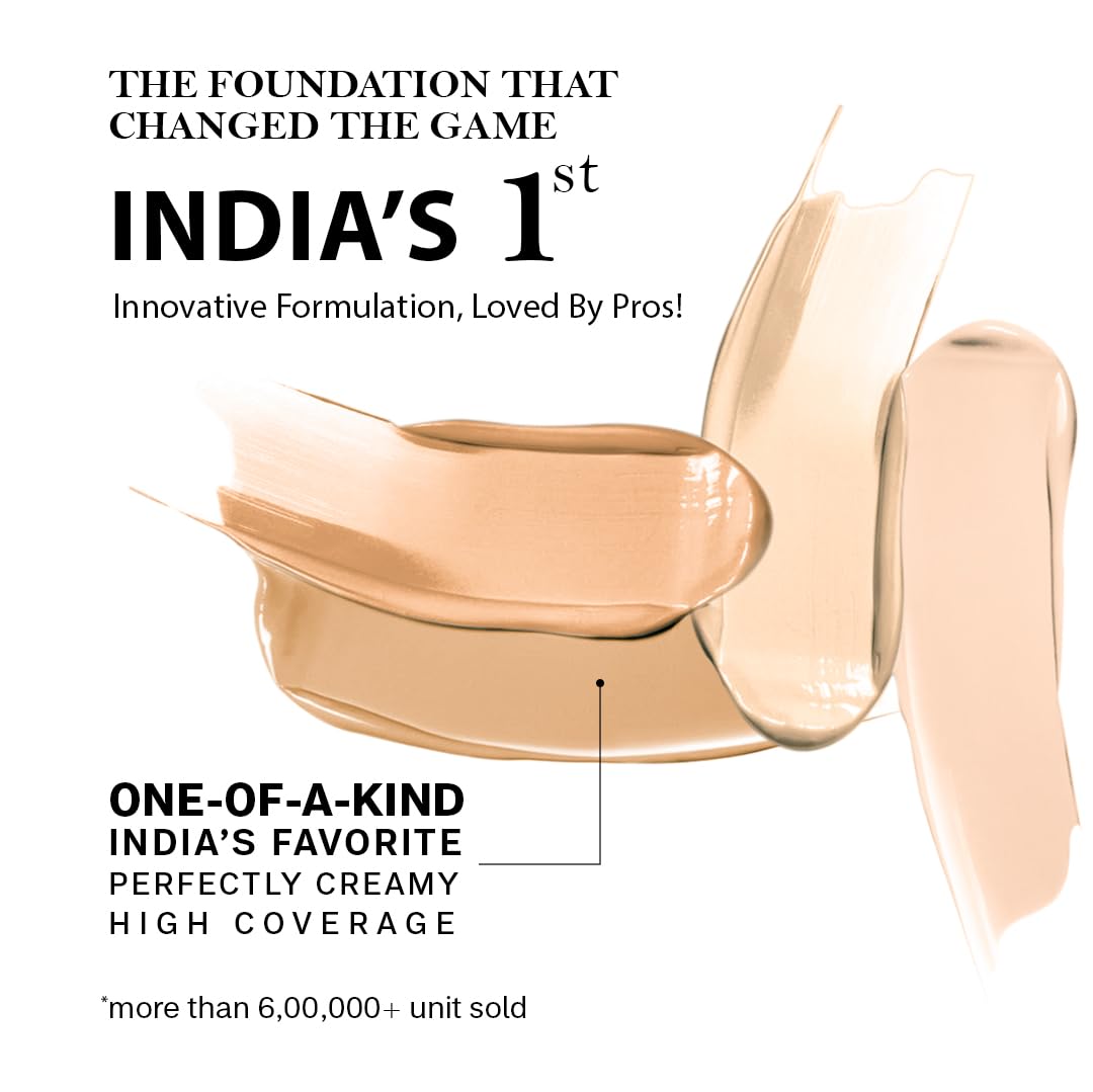 FLiCKA The Base Story Cream Foundation for Face Makeup 8.5gm Medium to High Coverage Waterproof & Long Lasting Smooth & Matte Finish with SPF All Skin Types 02 Beige