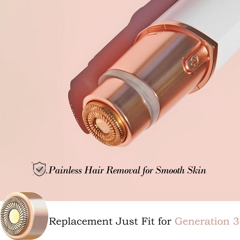 Finishing Touch Flawless Facial Hair Remover, Generation 3 Replacement Heads with 18 Karat Gold-Plated Head, 3 Pack