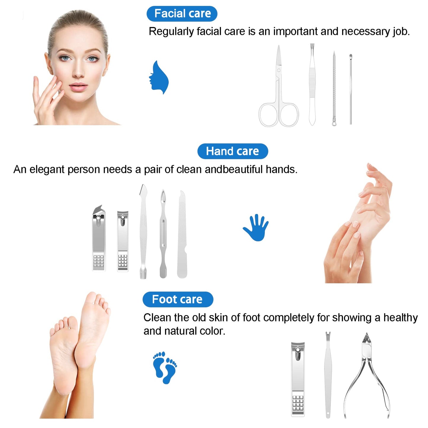 Professional Manicure and Pedicure Kit, 12-Piece Premium Grooming Set with Nail Clippers, Facial Care Tools, and Luxurious Travel Case for Men and Women
