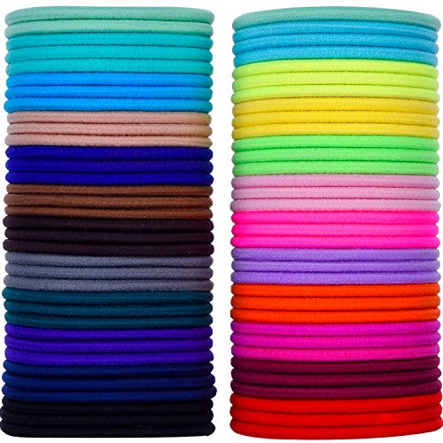 EBOOT 69-Piece 3mm Multicolor Elastic Hair Bands - Metal Free