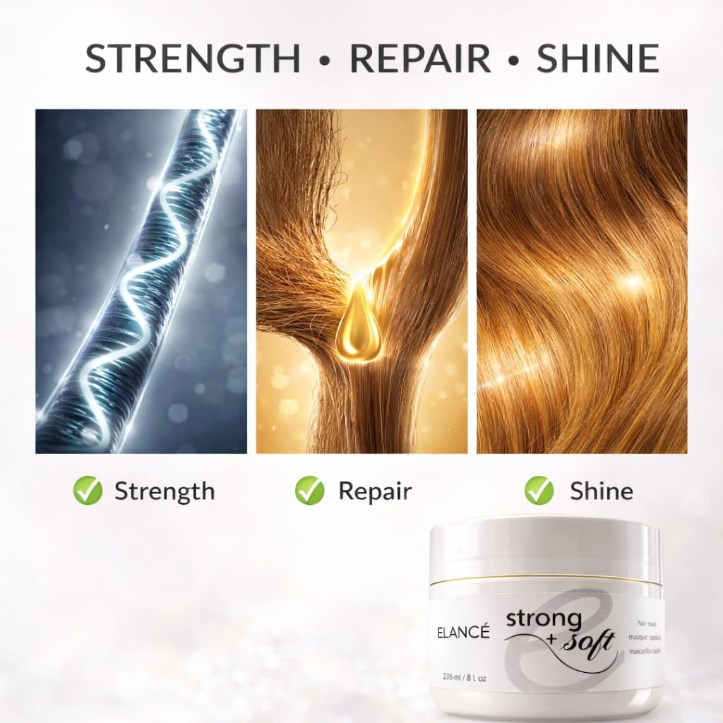 Repairing Hair Mask with Argan Oil & Mango Butter - Deep Repair for Dry, Damaged Hair | 8 oz