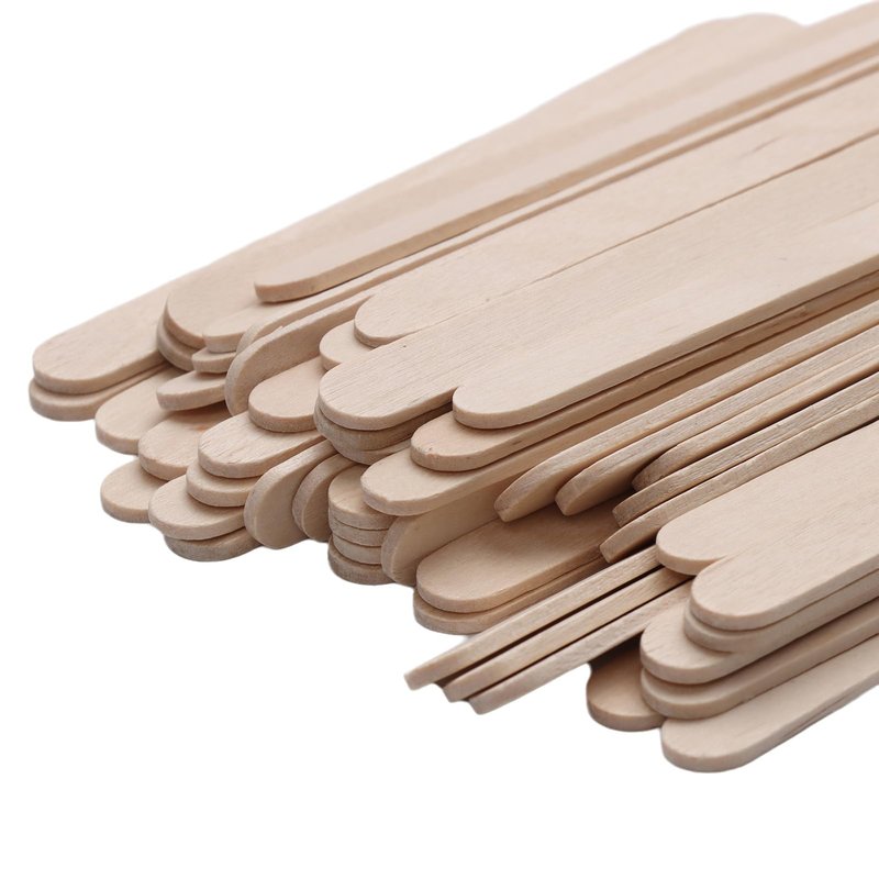 200/500/1000pcs 4.5 Inch Wooden Craft Sticks, Hair Removal Wax Sticks for Eyebrow and Body, Wax Wiping Tools,Natural Wood Popsicle Ice Cream Sticks,Art Projects DIY Wood Crafts