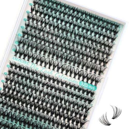 AMZGIRL Fluffy Lash Clusters A-3040D, D Curl Individual Eyelash Extensions