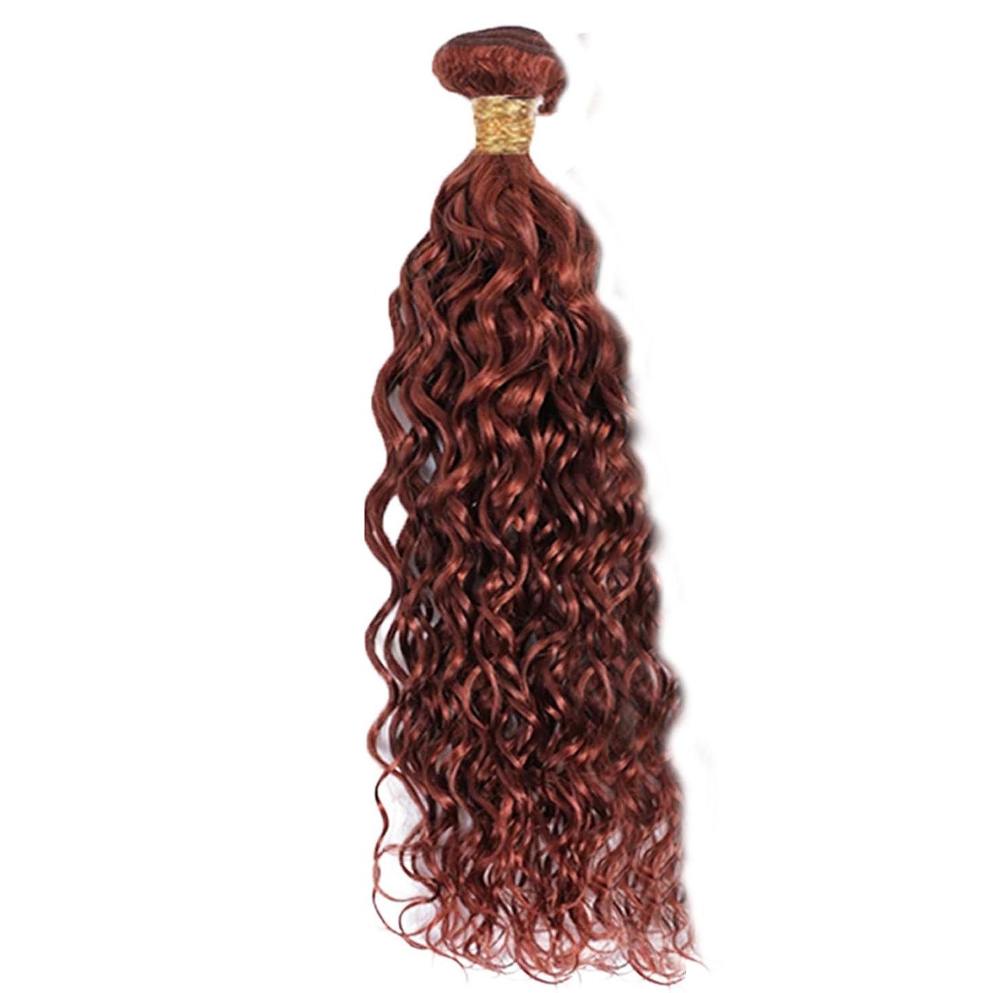 32 Inch Color 33 Water Wave Bundles Copper Red Human Hair Bundles Peruvian Virgin Remy Hair Extensions Double Weft Huxowax Auburn Wet and Wavy Bundle Hair Weave 100g